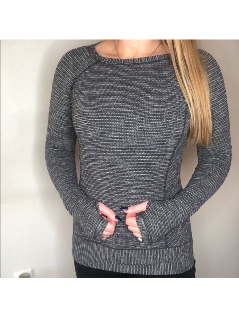 lululemon athletica Heathered Gray Crewneck Sweater